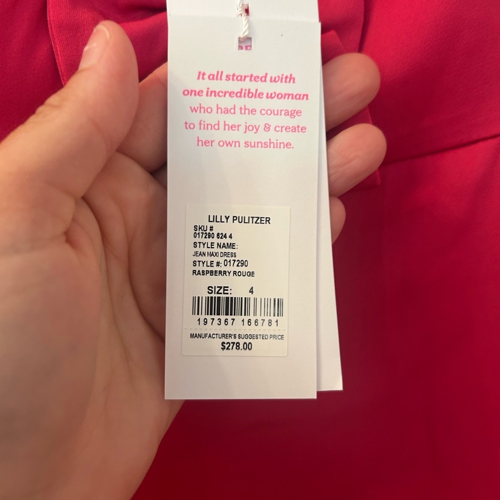 Lilly Pulitzer Jean Maxi Dress in Raspberry Rouge. Size 4. NWT - Picture 6 of 16